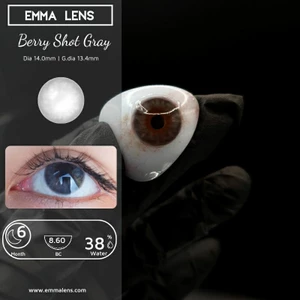 🌸 Kính Áp Tròng Berry Shot Gray - Xám Tro Lạnh / Emma Super Mini Contact Lens 🌸