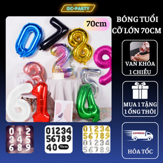 Bóng Số Tuổi DC PARTY Tráng Nhôm Cao 70cm Trang Trí Sinh Nhật kỉ Yếu Tiệc Cưới