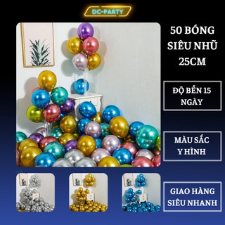 Bóng bay siêu nhũ tráng nhôm trang trí sinh nhật cưới hỏi khai trương sự kiện DC PARTY 50 quả size 24cm hoặc 13cm
