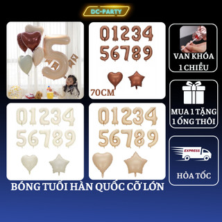 Bóng bay số tuổi tông hàn quốc trang trí sinh nhật bé trai gái sự kiện cưới hỏi mẫu mới đẹp DC PARTY cỡ lớn 70cm