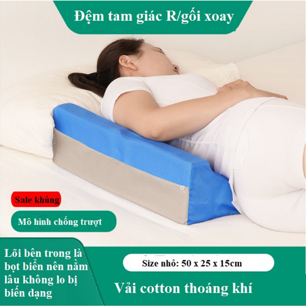 Gối Kê Đệm Tam Giác Hỗ Trợ Người Già , Người Bệnh Nằm Nghiêng ,Dễ Dàng Cho Việc Chăm Sóc, Điều Trị