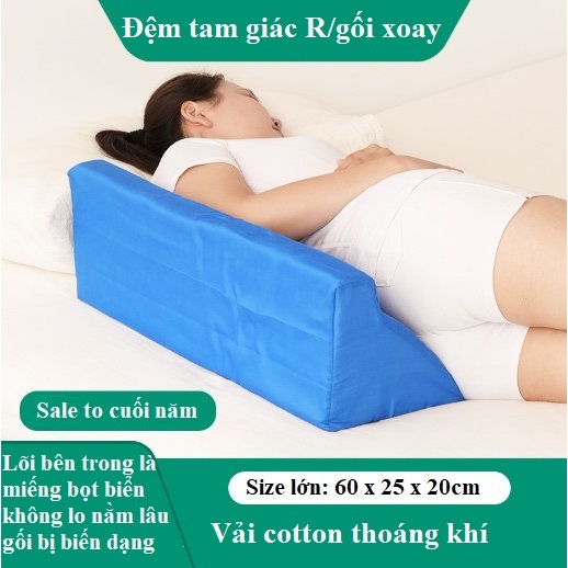 Gối Kê Đệm Tam Giác Hỗ Trợ Người Già , Người Bệnh Nằm Nghiêng ,Dễ Dàng Cho Việc Chăm Sóc, Điều Trị