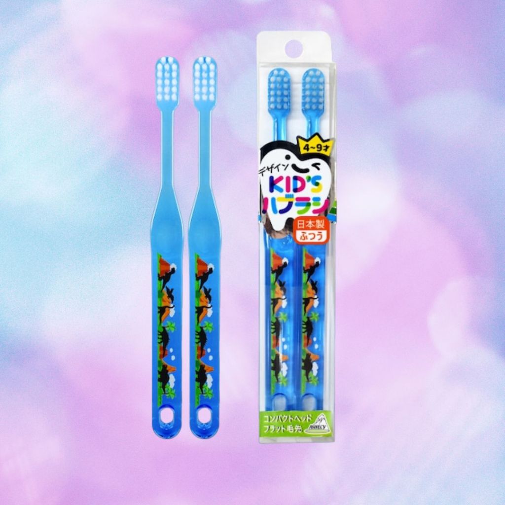 Bàn Chải Đánh Răng Cho Bé Annecy Kids Màu Xanh Khủng Long (Set 2 Cây)