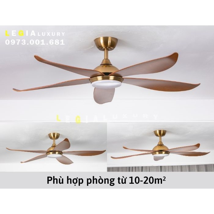 Ảnh Quạt Trần Đèn Trang Trí Phòng Khách LÊ GIA LGFAN669G - Chiều Cao 25cm - Sải Cánh 135cm - Bảo Hành 5 Năm 4