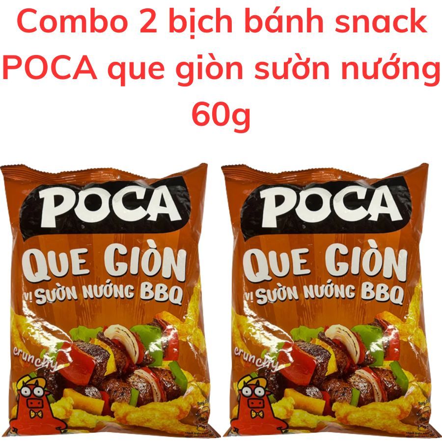Bánh snack POCA que giòn sườn nướng bịch 60g Shopee Việt Nam