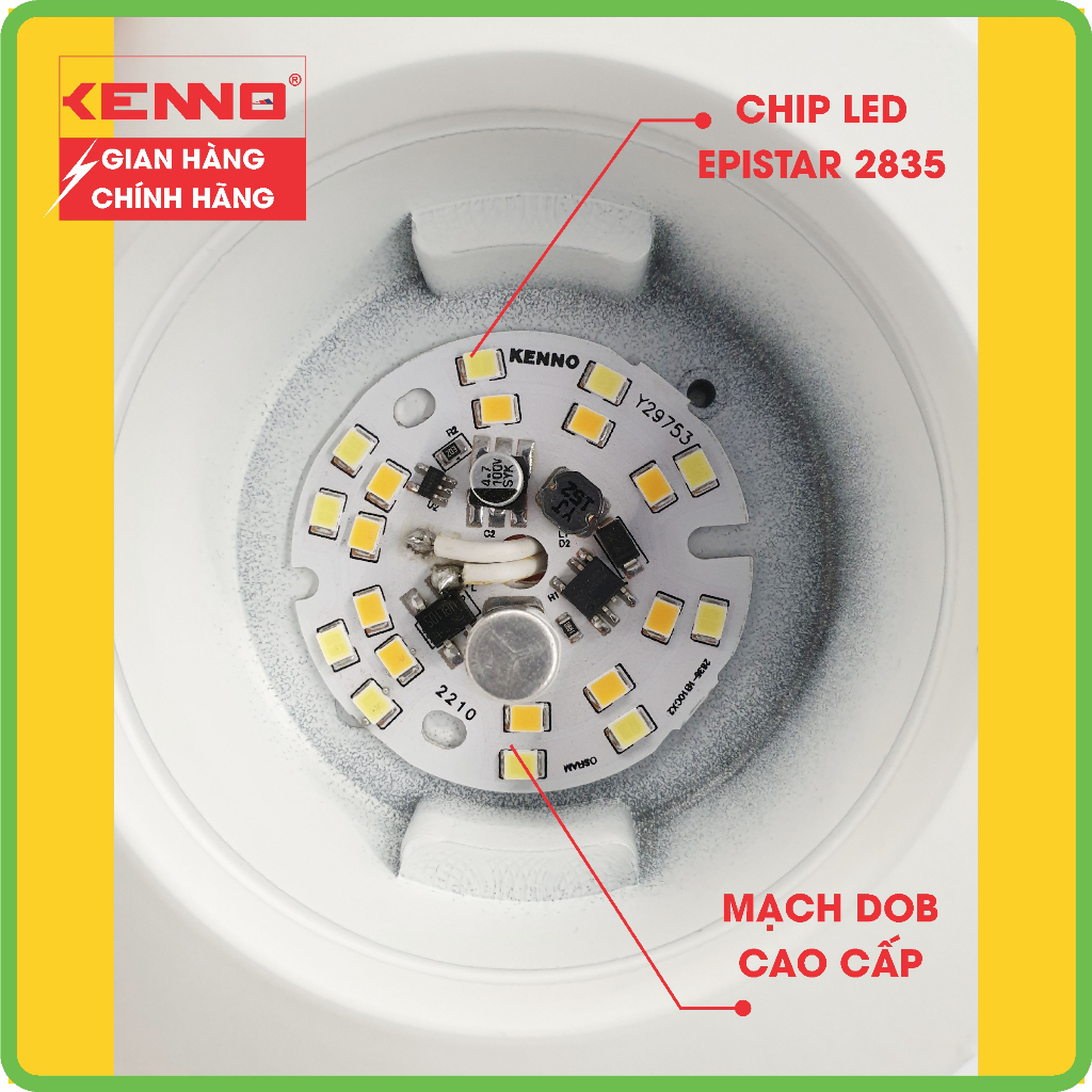 Âm trần ATSMD 7w-9w-12w-15w (phi 75 90 110) 3 màu CHÍNH HÃNG Made in Việt Nam