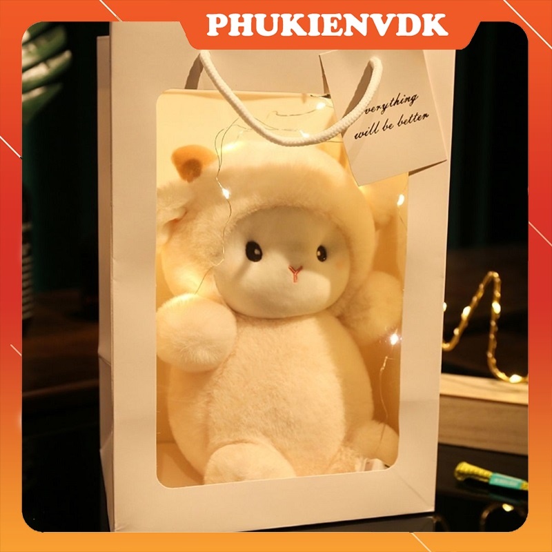 Gấu Nhồi Bông Cừu Lạc Đà Alpaca Trắng Mềm Mại Kèm Túi Quà Tặng Đáng Yêu Xinh Xắn | BigBuy360 - bigbuy360.vn