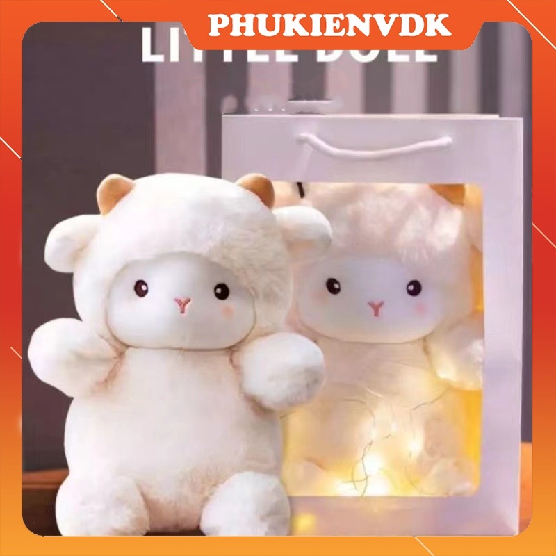 Gấu Nhồi Bông Cừu Lạc Đà Alpaca Trắng Mềm Mại Kèm Túi Quà Tặng Đáng Yêu Xinh Xắn | BigBuy360 - bigbuy360.vn