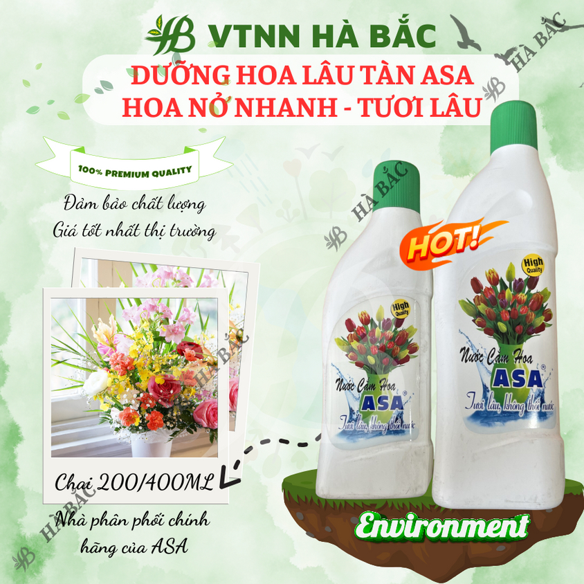 Nước cắm hoa giữ hoa tươi lâu không thối nước ASA - Tiện dụng cho ngày tết (Chai 200ml, 400ml)