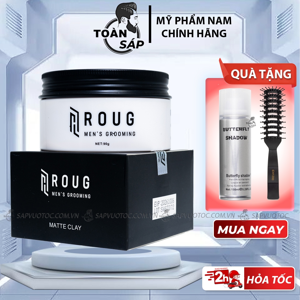 Sáp vuốt tóc Roug Matte Clay 90g -giữ nếp 24h Chính hãng Singapo - Kiểm ...