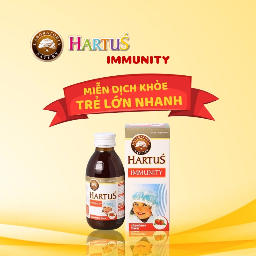 Hartus Immunity 150ml Tăng sức đề kháng cho bé, hỗ trợ miễn dịch khỏe + quà tặng