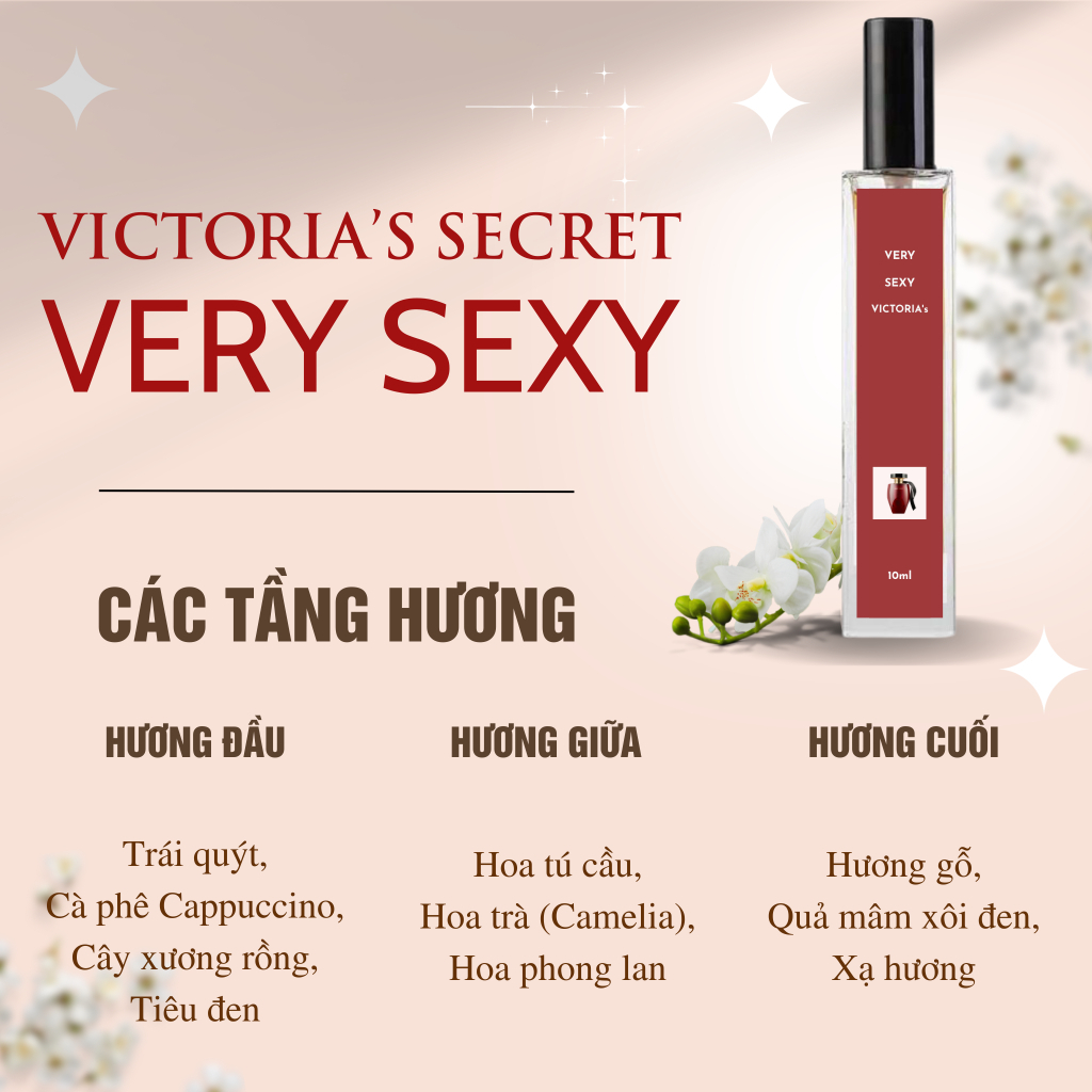 [ Nước hoa chiết cao cấp 10ml ] Victoria’s Very Sexy (Nam tính, Sang trọng, Qúy phái, Thu hút)
