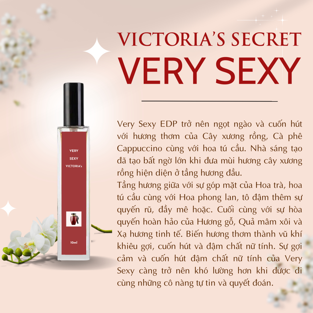 [ Nước hoa chiết cao cấp 10ml ] Victoria’s Very Sexy (Nam tính, Sang trọng, Qúy phái, Thu hút)