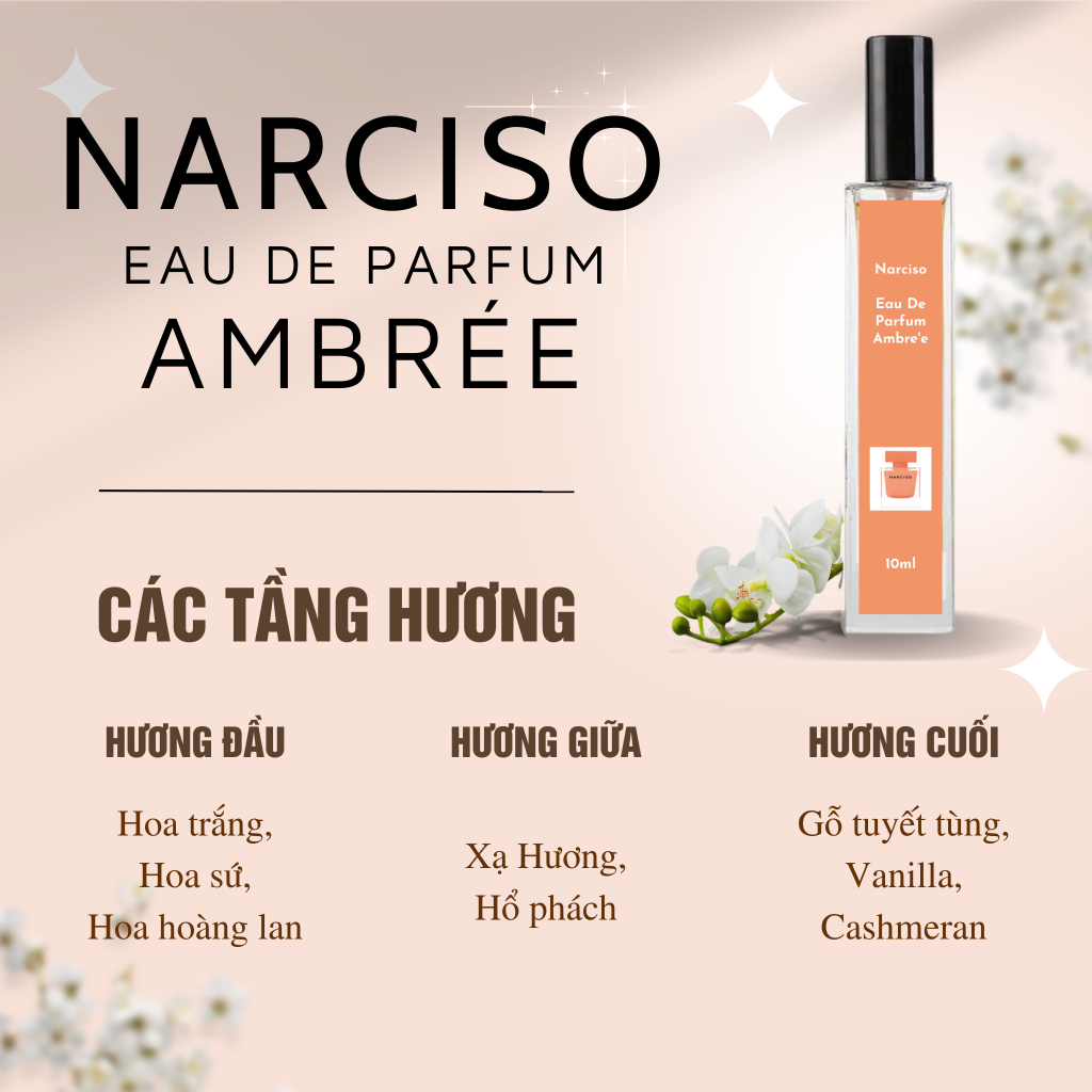 [ Nước hoa chiết cao cấp 10ml ] Narciso Rodriguez Ambree - Sang trọng, Quyến rũ, Tinh Tế