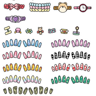 Tập làm Nail xinh - mẫu mới 2 tay nhiều phụ kiện - Búp bê giấy