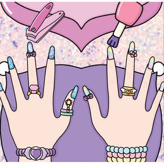 Tập làm Nail xinh - mẫu mới 2 tay nhiều phụ kiện - Búp bê giấy