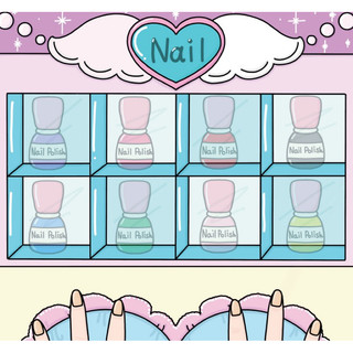Tập làm Nail xinh - mẫu mới 2 tay nhiều phụ kiện - Búp bê giấy