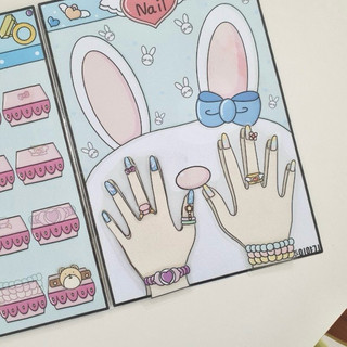 Tập làm Nail xinh - mẫu mới 2 tay nhiều phụ kiện - Búp bê giấy