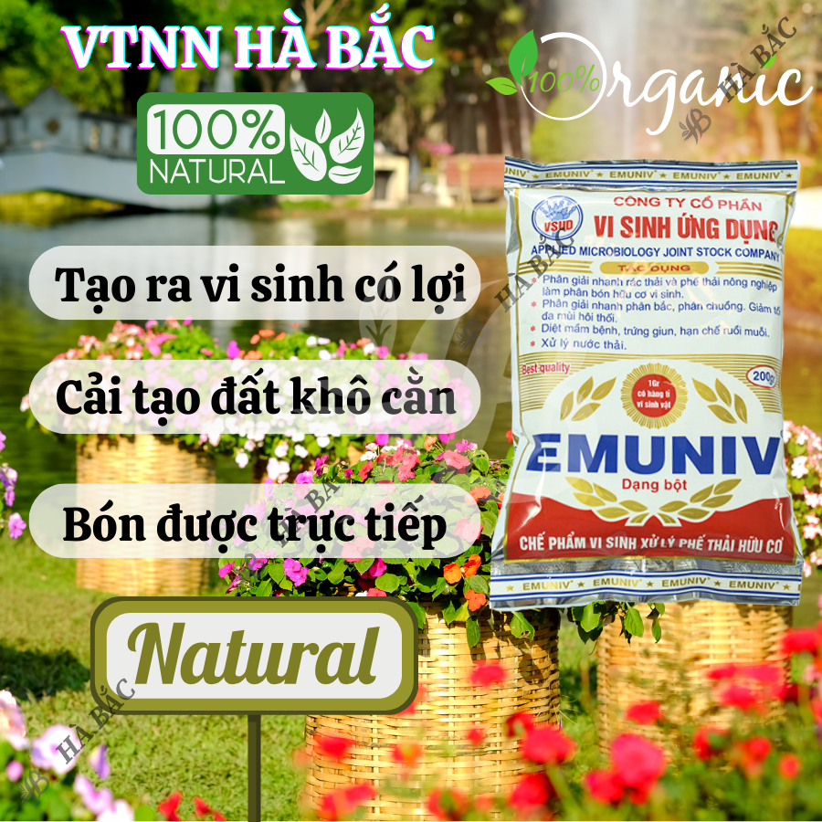 Chế phẩm vi sinh xử lý phế thải hữu cơ - EMUNIV dạng bột (gói 200gram)