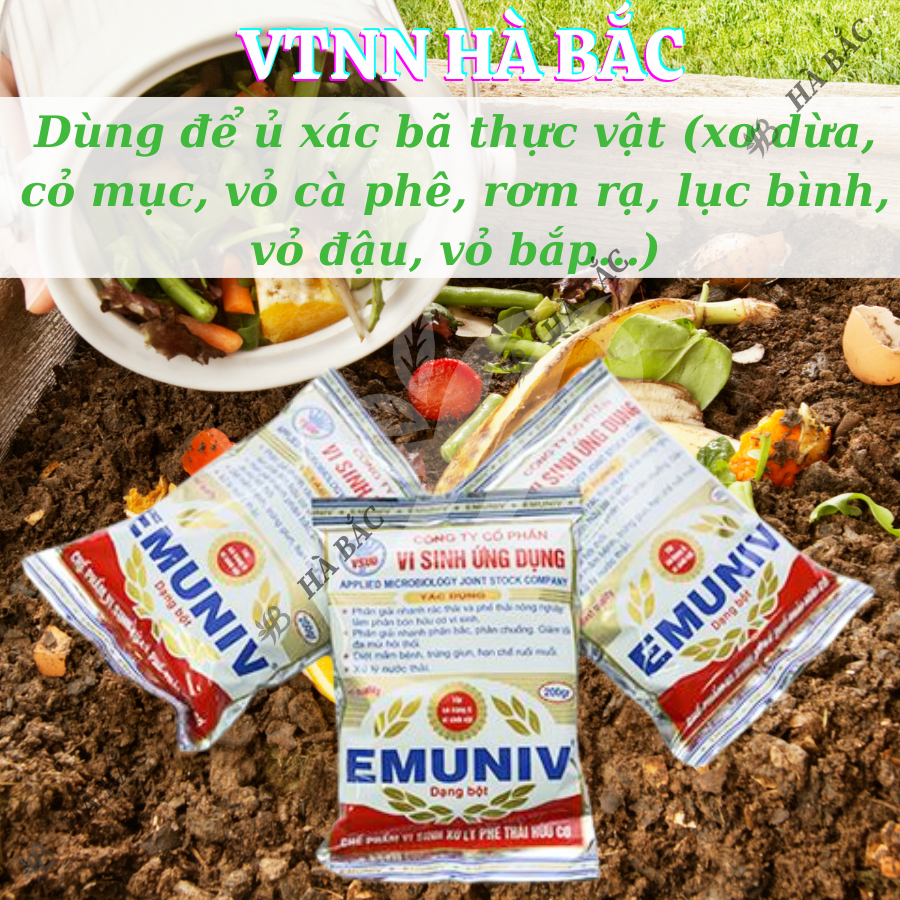 Chế phẩm vi sinh xử lý phế thải hữu cơ - EMUNIV dạng bột (gói 200gram)