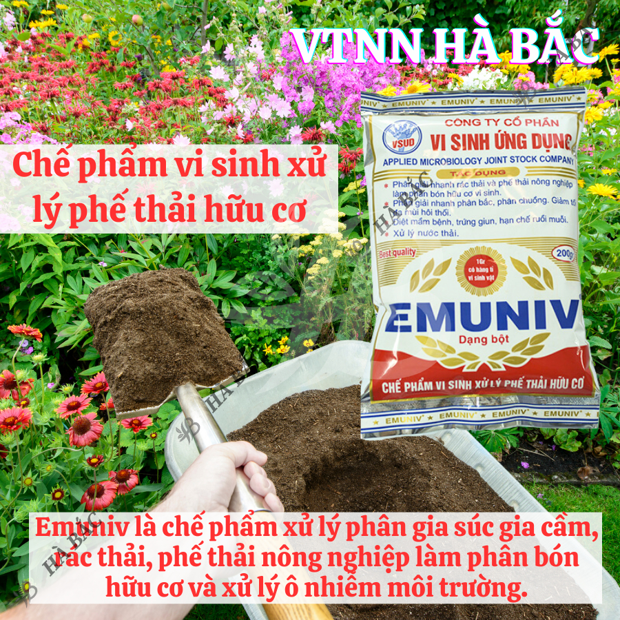 Chế phẩm vi sinh xử lý phế thải hữu cơ - EMUNIV dạng bột (gói 200gram)