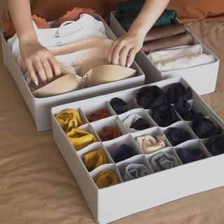 Hộp  đồ lót sét 3 cái nhiều ngăn ,Hộp vải đựng đồ lót  tất vớ
