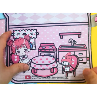 Ngôi nhà màu hồng của bé Melody dễ thương - Búp bê giấy