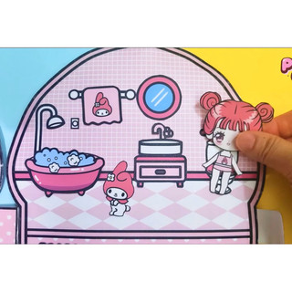 Ngôi nhà màu hồng của bé Melody dễ thương - Búp bê giấy