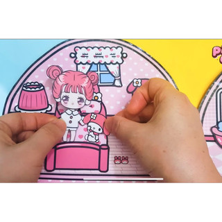 Ngôi nhà màu hồng của bé Melody dễ thương - Búp bê giấy