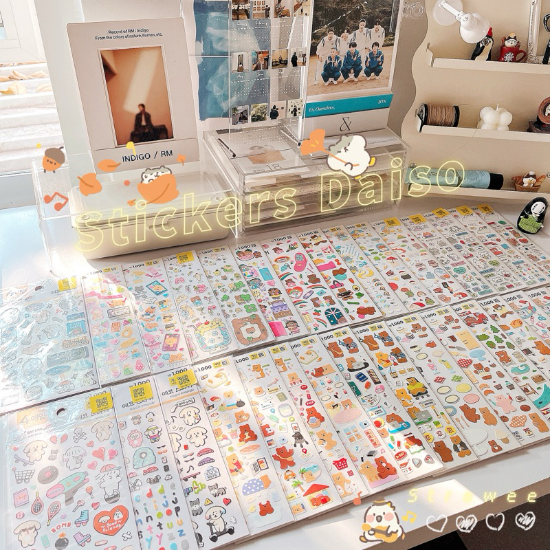 Sticker pick up Daiso Hàn | Tiny Strawee | Shopee Việt Nam