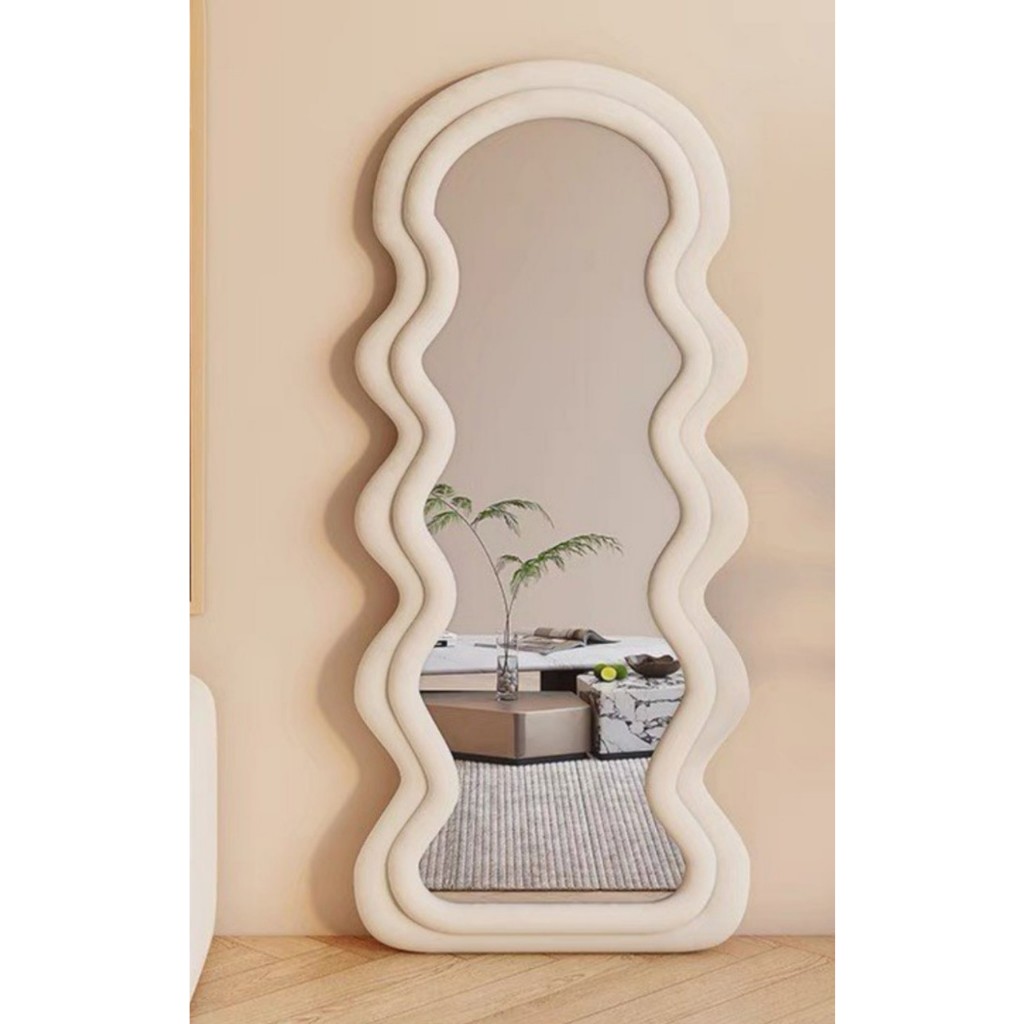 Gương Sóng bọc nỉ soi toàn thân, nỉ Hàn nhập khẩu Kt 70x170cm - Decor_Homes