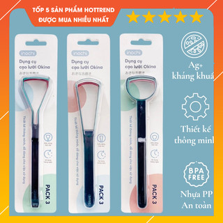 Set 3 dụng cụ vệ sinh lưỡi cao cấp, cạo lưỡi sạch