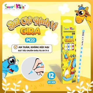 Combo 3/6/12 Bút chì Định vị Smartkids Gira PC22 chuẩn 2B cho học sinh (12 cây/hộp)