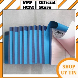 [Combo 3 Quyển] Phiếu Order 2 liên dùng trong quán ăn, nhà hàng khi viết tự in xuống liên dưới ( kt 7*10cm)