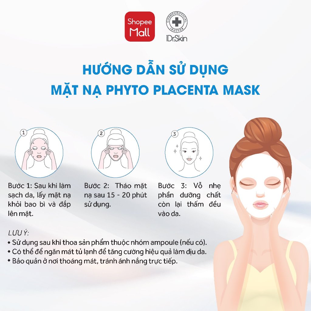 [iDr.Skin Chính Hãng] Mặt nạ iDr.Skin Phyto Placenta P-DNA Mask chuẩn spa ngay tại nhà