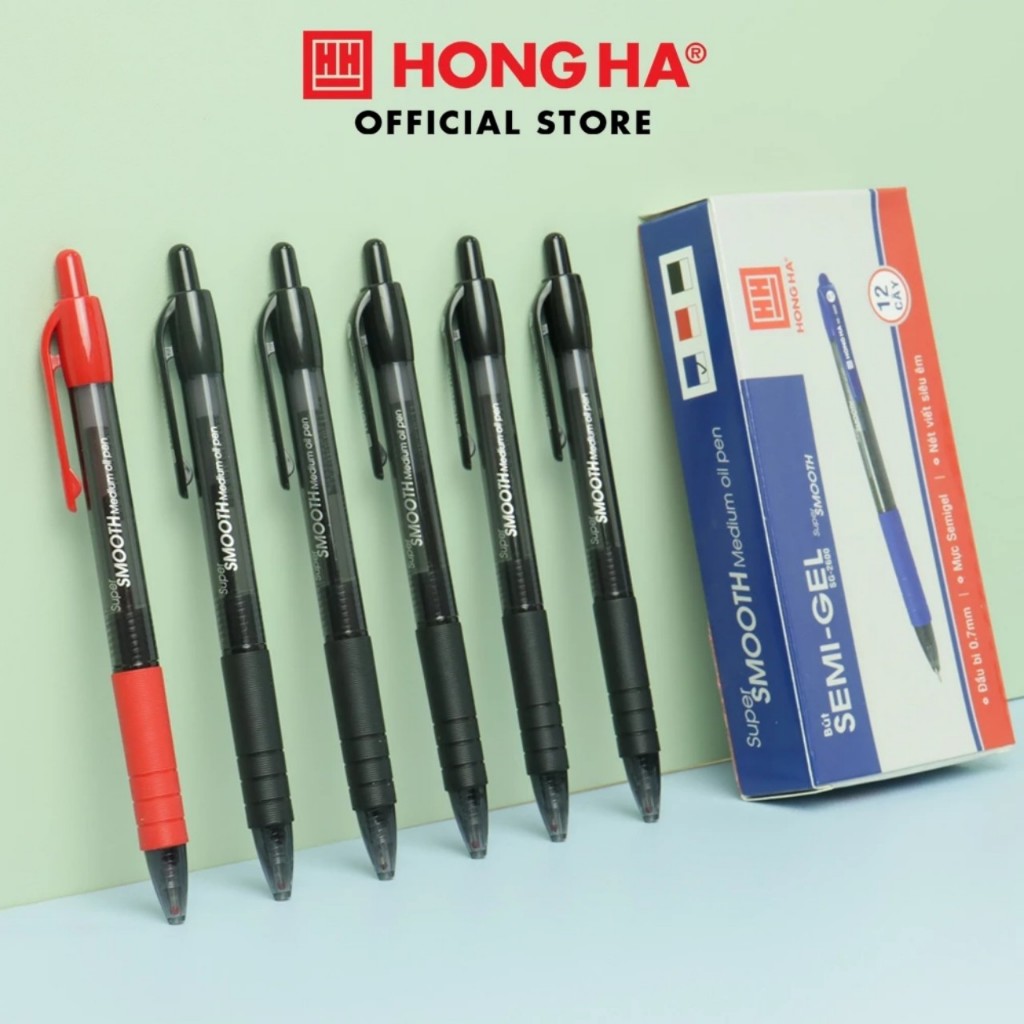 (hộp 12 cây) Bút Semi Gel 0.7mm nét viết êm trơn, nét mực liên tục ...