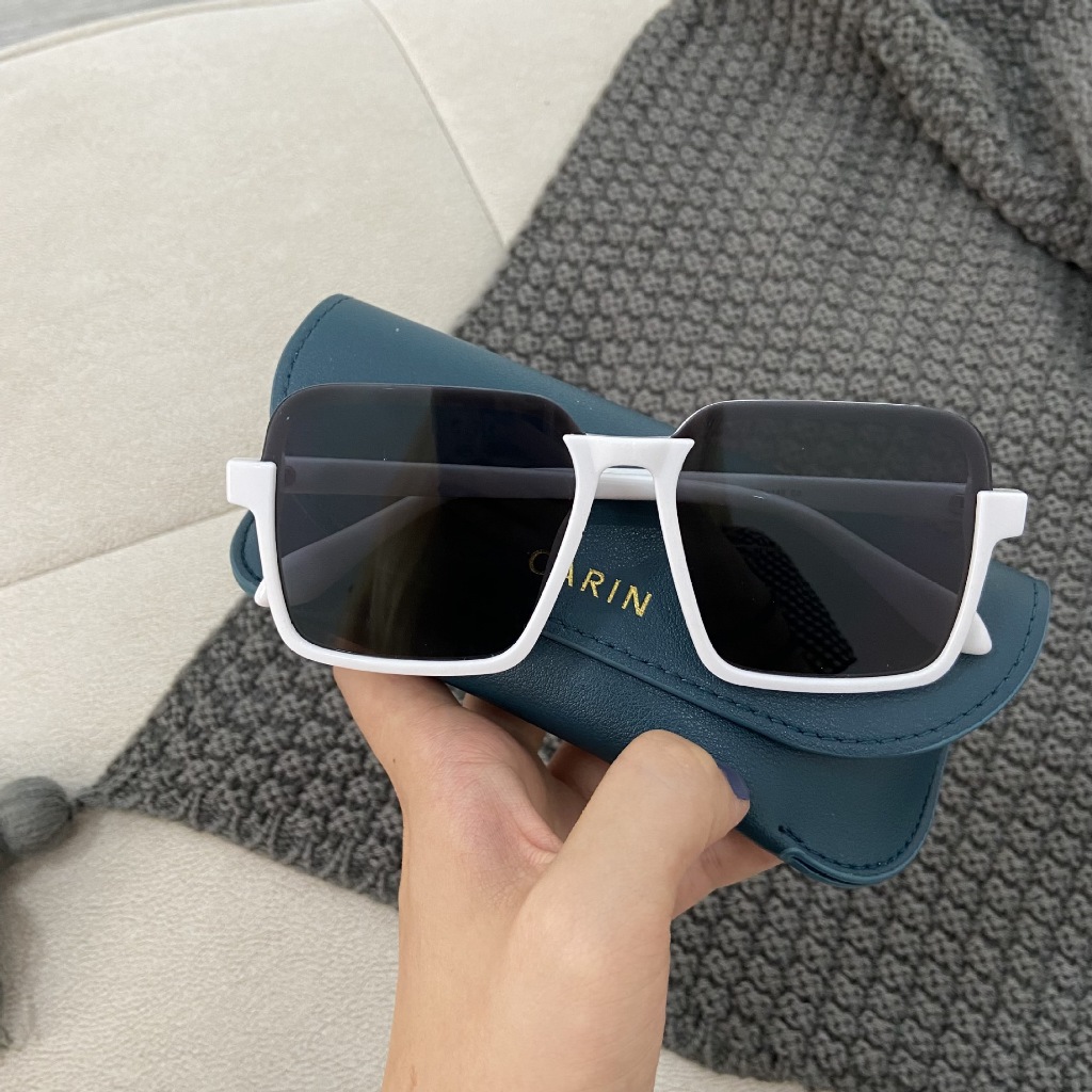 Kính mát thời trang Unisex mắt vuông cá tính kết hợp cùng gọng nhựa đen huyền bí đậm chất Hàn Quốc đẹp giá rẻ HANASO 225