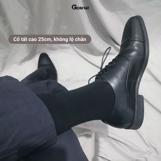 Tất giày tây nam cao cổ GOMTAT trơn màu, chất liệu cotton mềm mịn, hút ẩm thoáng khí khử mùi - LUX-1803