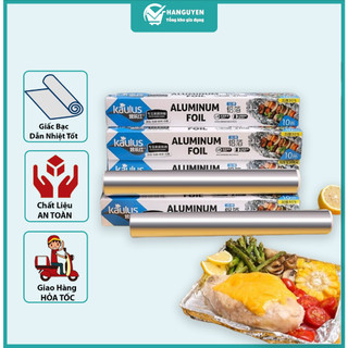 Cuộn giấy bạc nướng thực phẩm 10 mét KAULUS bọc thực phẩm dùng cho nồi chiên không dầu, lò nướng