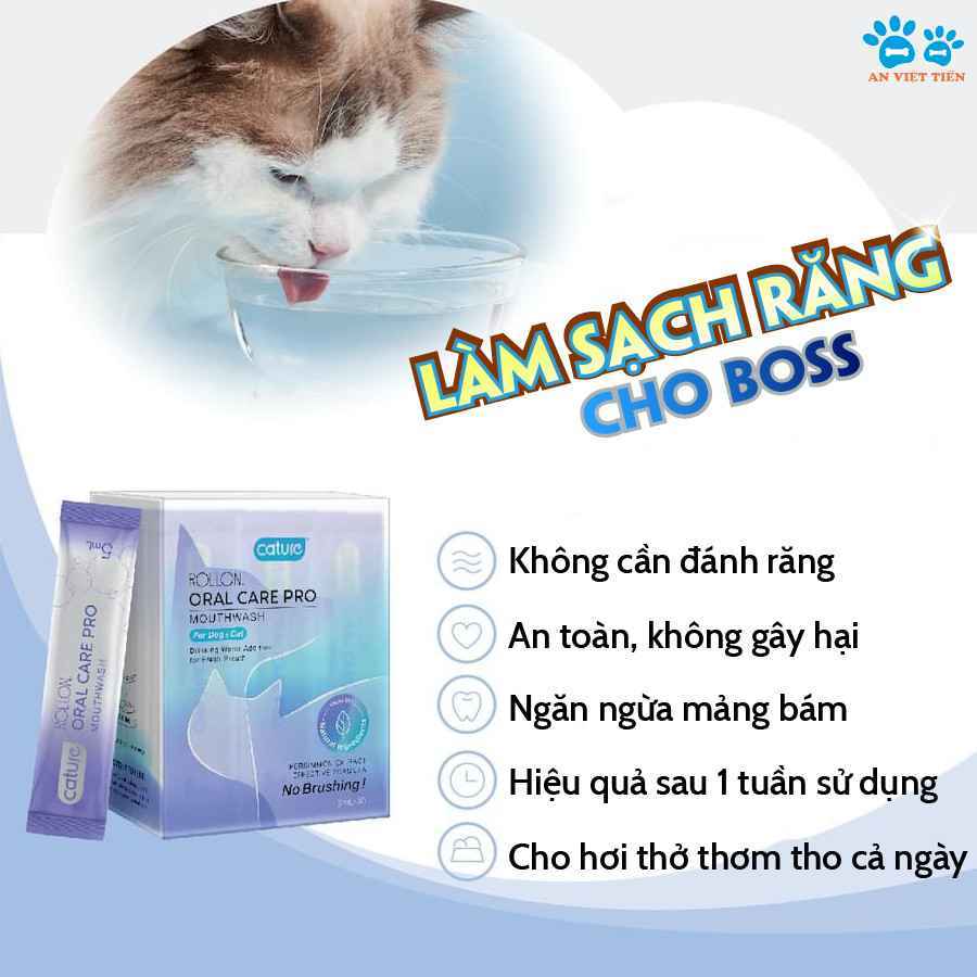 Nước Vệ Sinh Miệng Chó Mèo Giảm Mùi Hôi Cature Rollon Oral Care Pro