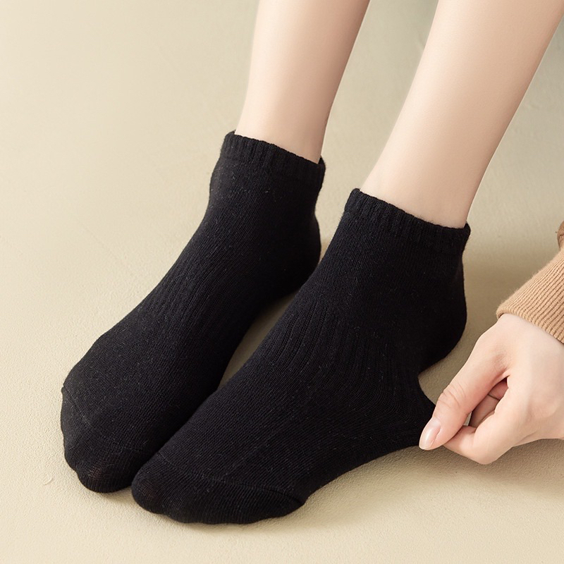 Set 5 Đôi Tất Vớ Nam Nữ Cổ Cao Cổ trung lửng ngắn chất liệu cotton