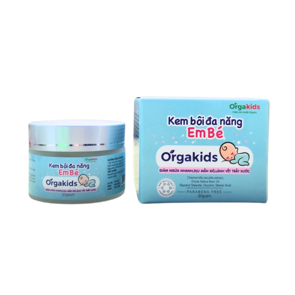 Kem bôi đa năng cao cấp cho bé Orgakids giảm ngứa nhanh, dịu mẩn đỏ lành vết trầy xước, làm mềm da trẻ nhỏ - lọ 30g