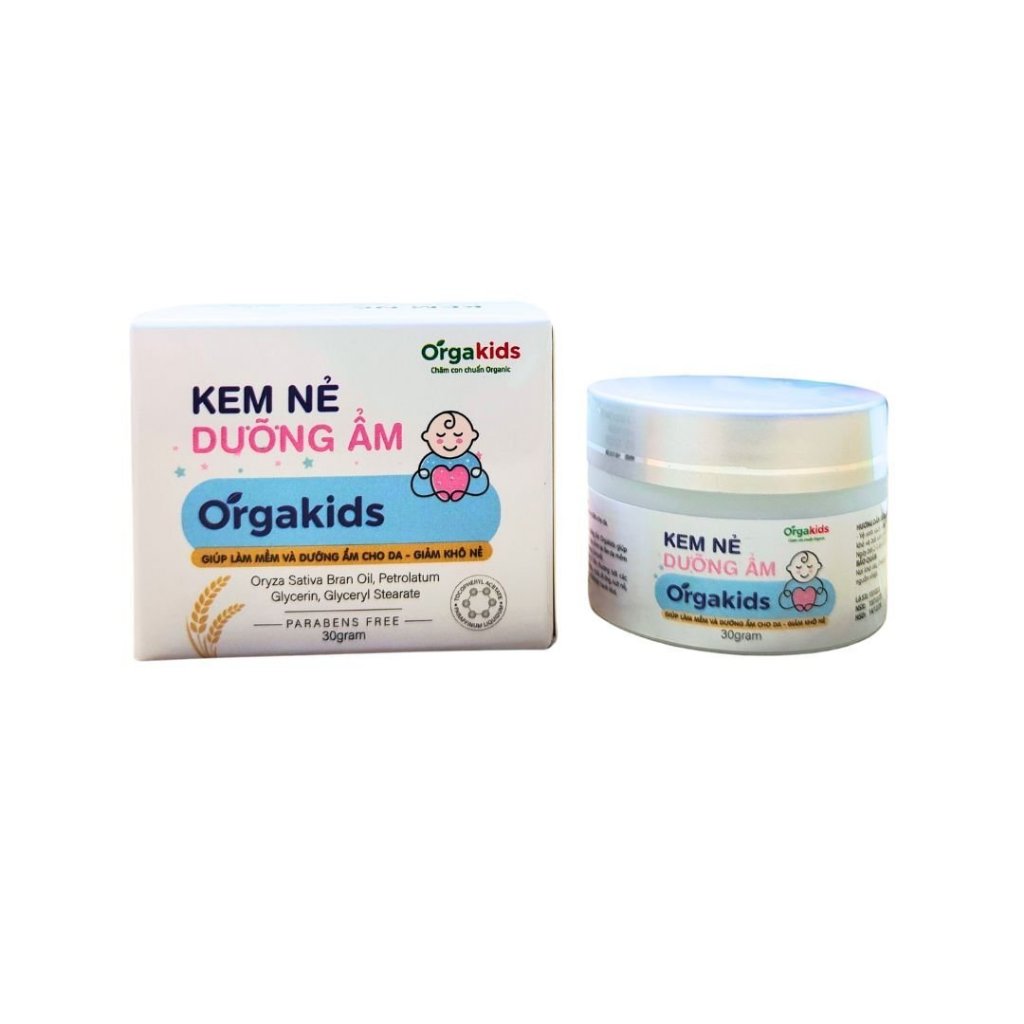Kem nẻ CẬN DATE cao cấp cho bé Orgakids giúp làm mềm và dưỡng ẩm cho da bé, giảm khô nẻ - lọ 30g