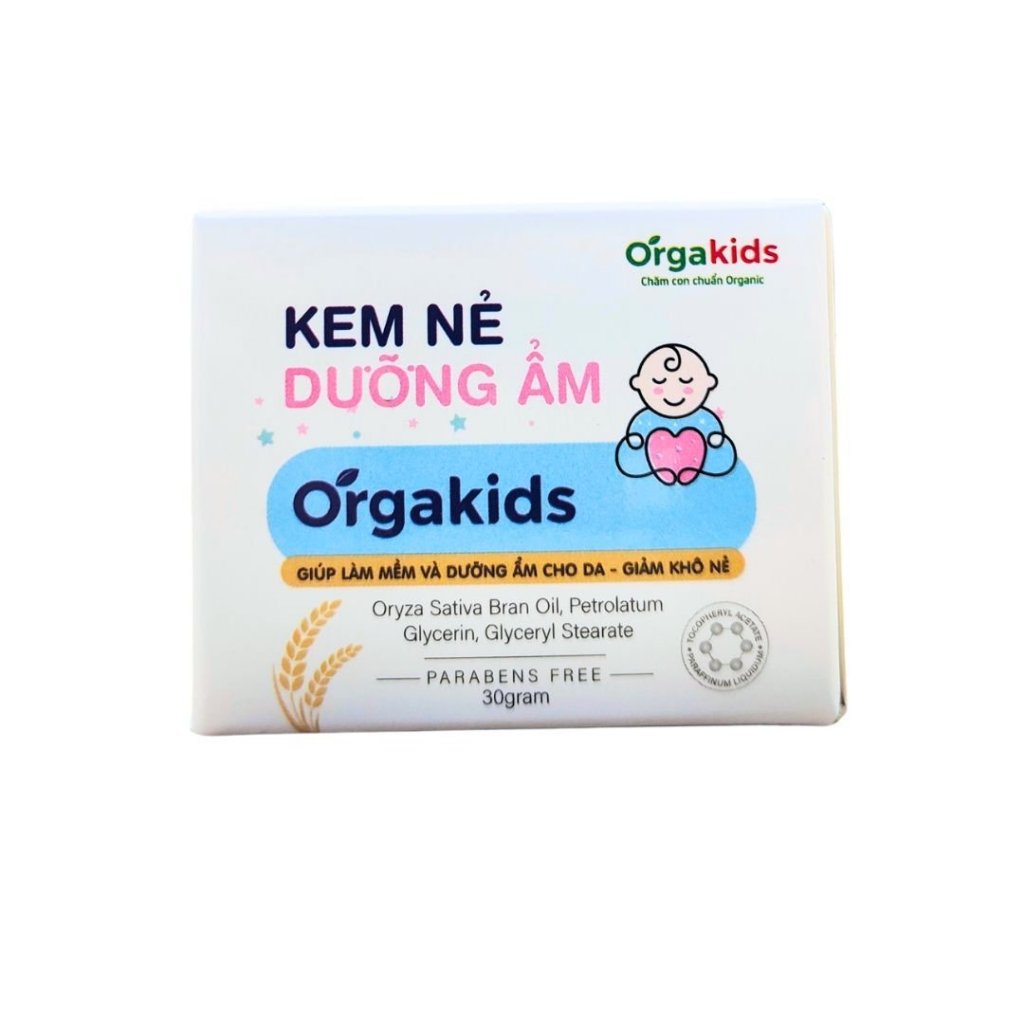 Kem nẻ CẬN DATE cao cấp cho bé Orgakids giúp làm mềm và dưỡng ẩm cho da bé, giảm khô nẻ - lọ 30g