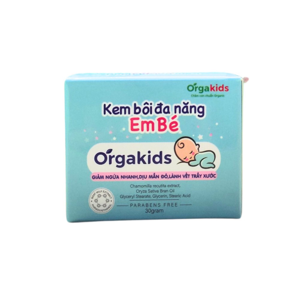 Kem bôi đa năng cao cấp cho bé Orgakids giảm ngứa nhanh, dịu mẩn đỏ lành vết trầy xước, làm mềm da trẻ nhỏ - lọ 30g