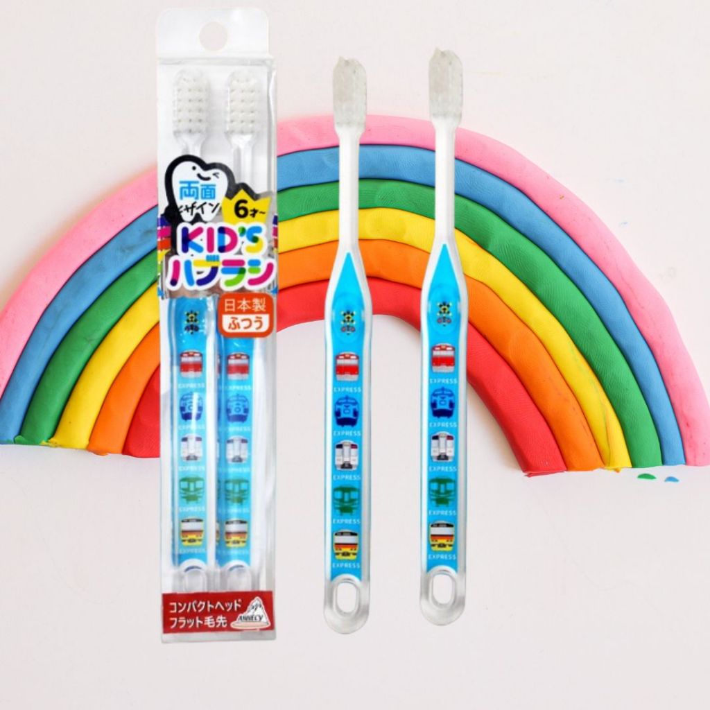 Bàn Chải Đánh Răng Cho Bé Annecy Kids Màu Trắng Xe Lửa (Set 2 Cây)
