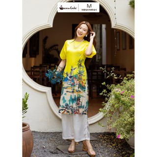 SWANLAKE | Quần lụa bóng áo dài lưng nẹp dây kéo cao cấp, phom đứng - Q10046LW02
