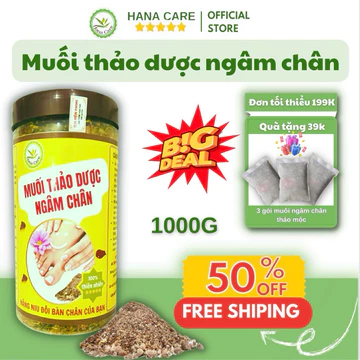 MUỐI NGÂM CHÂN THẢO DƯỢC HANACARE - THẢO DƯỢC NGÂM CHÂN KHỬ MÙI HÔI THƯ GIÃN 1000G