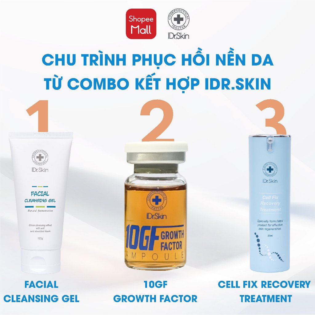 [iDr.Skin Chính Hãng] Tinh chất tăng sinh IDr.Skin 10GF Growth Factor giúp da căng bóng 8ml (Lẻ 1 lọ)