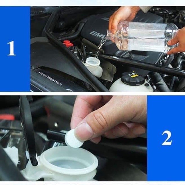 1 Viên sủi rửa kính xe ô tô hàng chính hãng - 1 viên sủi hòa tan với 4 lít nước sạch - Khải Huy Scar